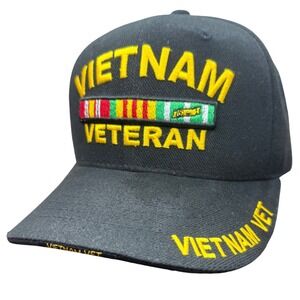 Rapid Dominance Vietnam Veteran Hat Black Service Ribbon Embroidered Cap S001